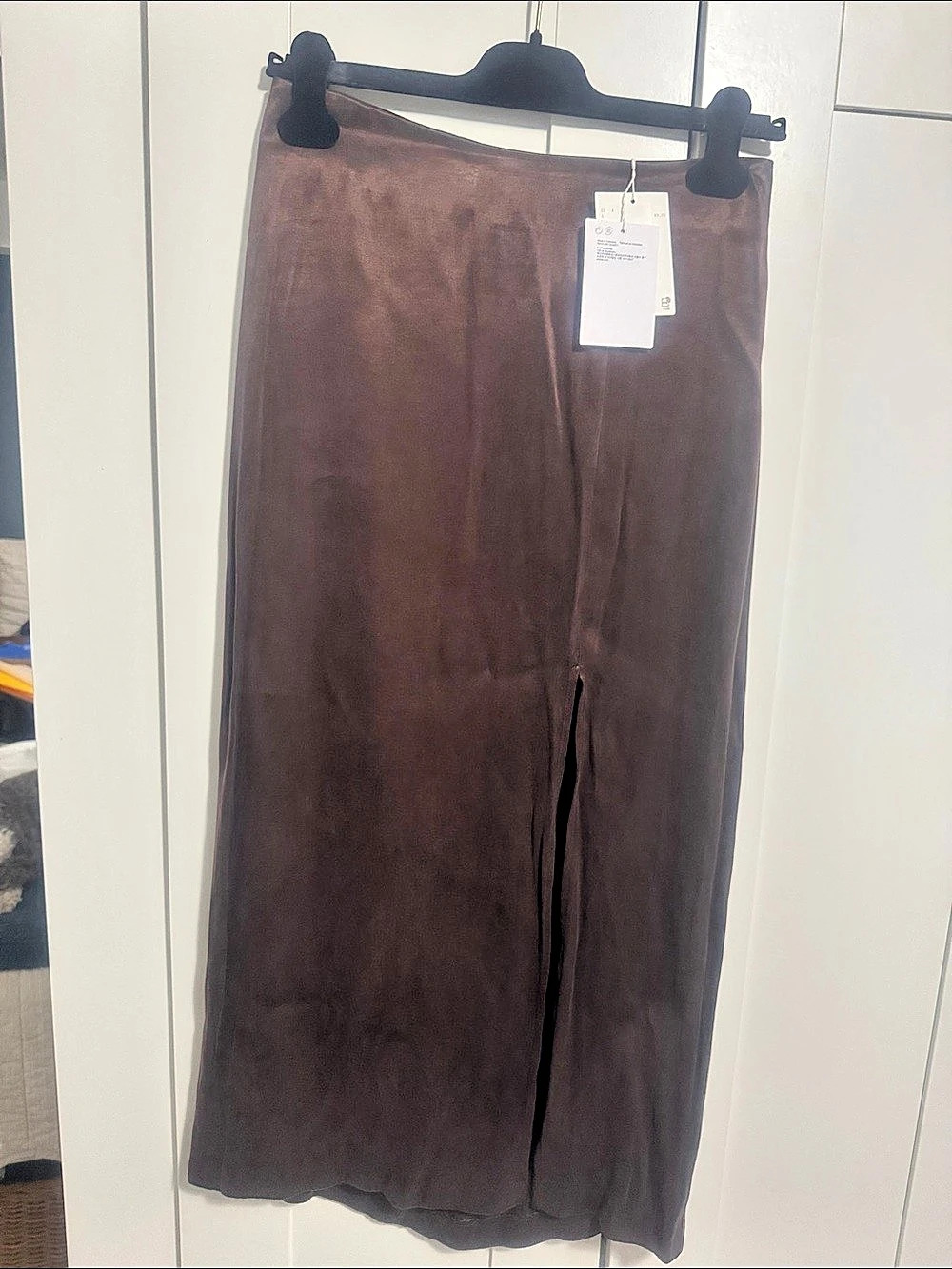 & Other Stories & Satin Maxi Skirt in Brown Size Small NWT